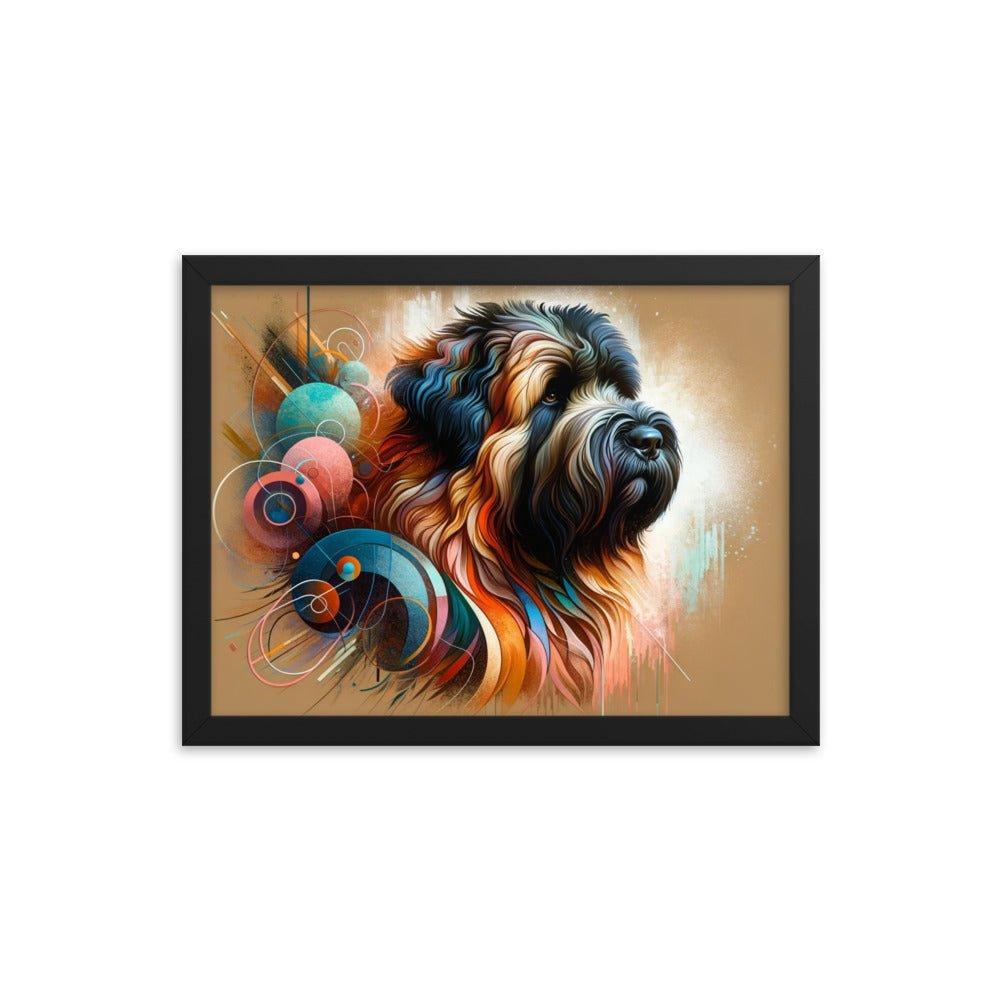 Abstract Bouvier Des Flandres Colorful Brush Strokes Poster Framed Poster - Oh Posters