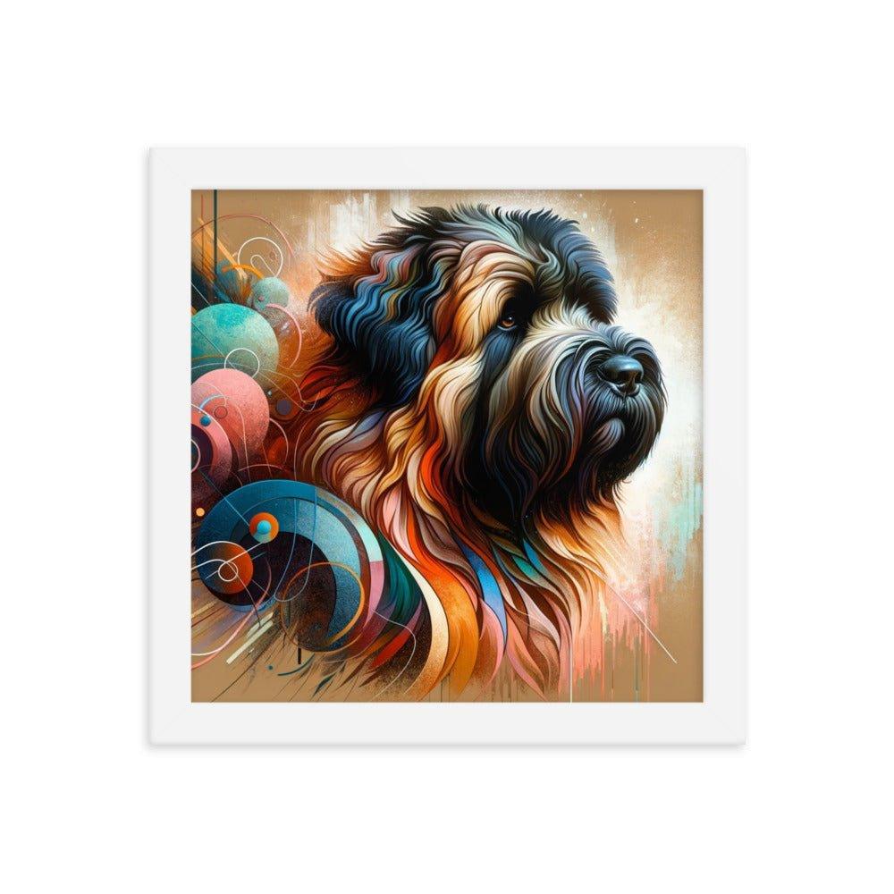 Abstract Bouvier Des Flandres Colorful Brush Strokes Poster Framed Poster - Oh Posters