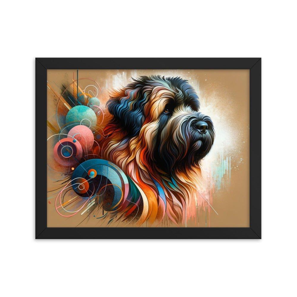 Abstract Bouvier Des Flandres Colorful Brush Strokes Poster Framed Poster - Oh Posters