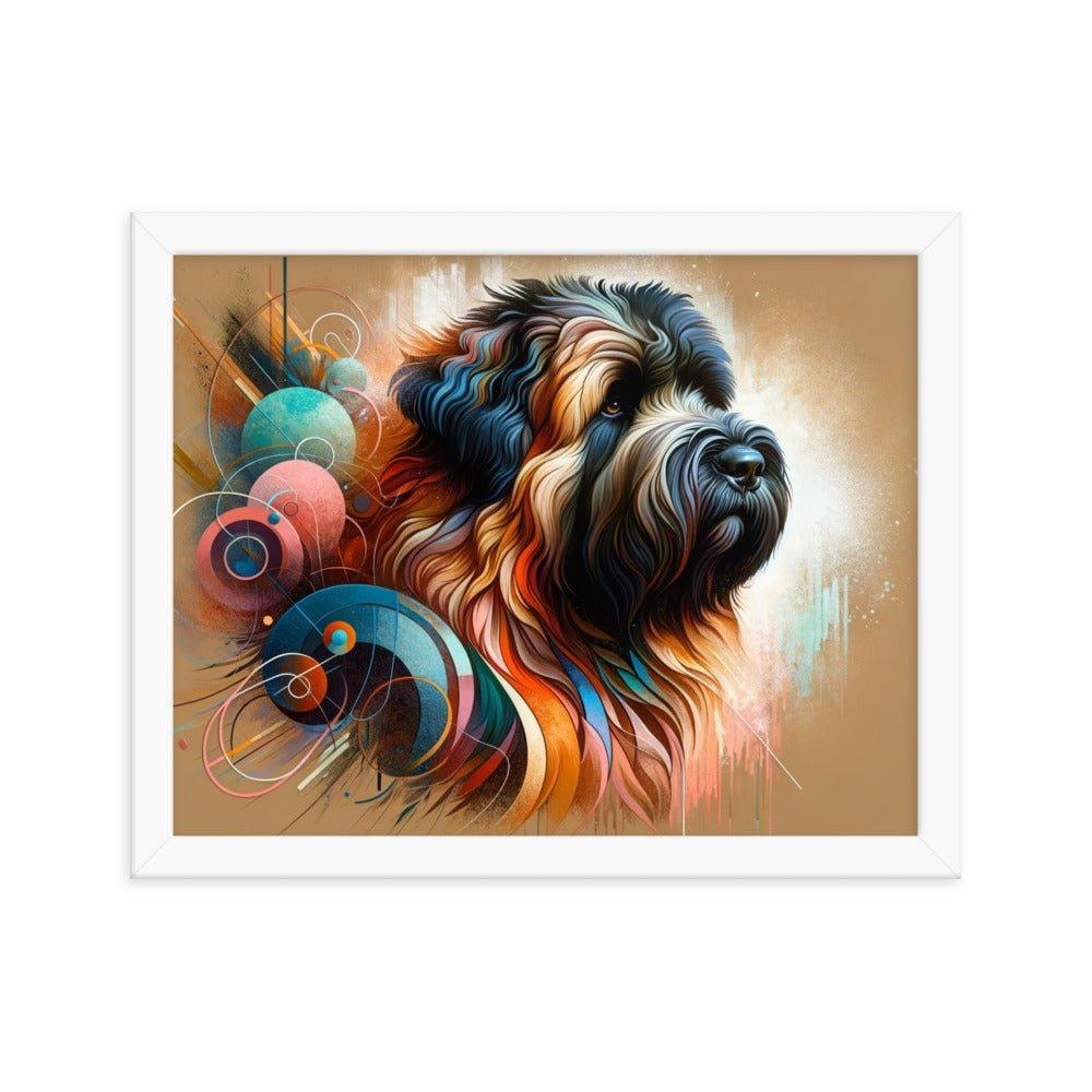 Abstract Bouvier Des Flandres Colorful Brush Strokes Poster Framed Poster - Oh Posters