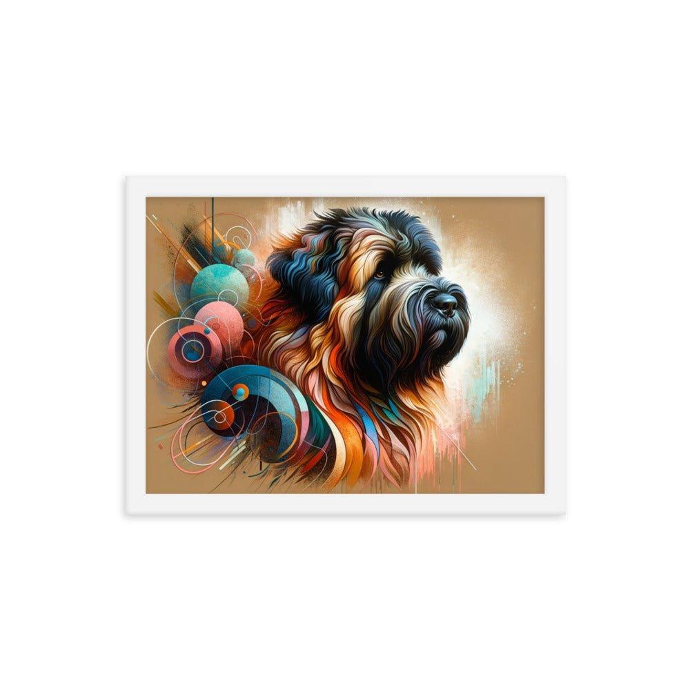 Abstract Bouvier Des Flandres Colorful Brush Strokes Poster Framed Poster - Oh Posters