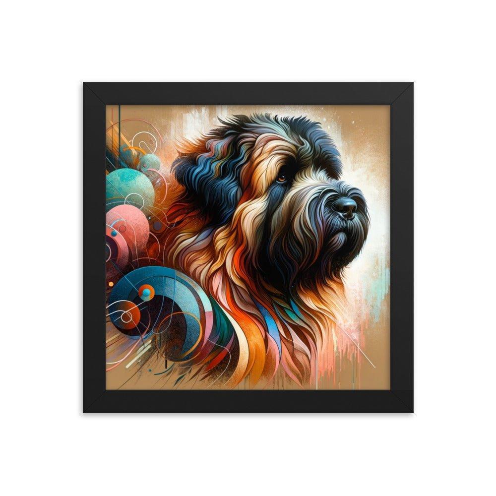 Abstract Bouvier Des Flandres Colorful Brush Strokes Poster Framed Poster - Oh Posters