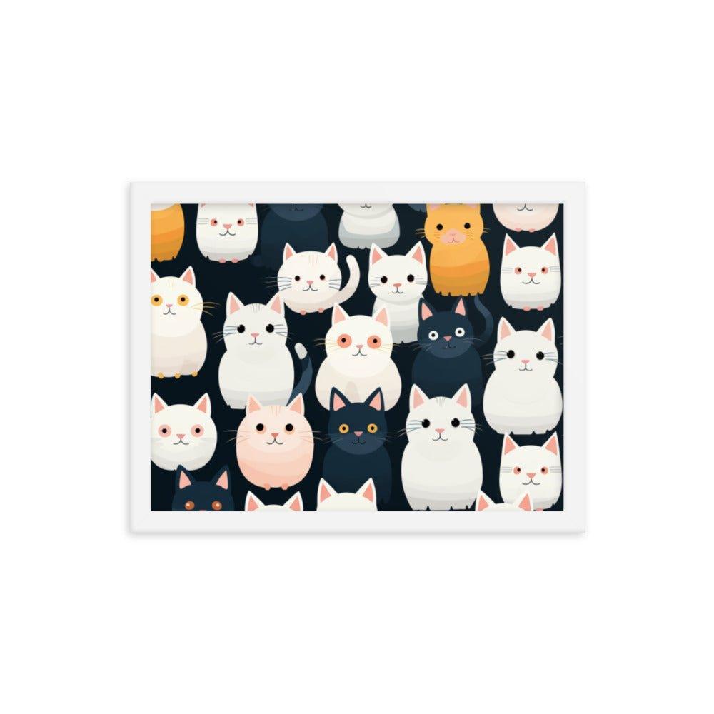 Abstract Cat Wallpaper-Style Framed Poster - Oh Posters