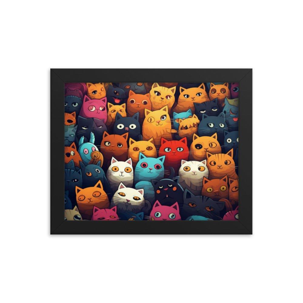 Abstract Cat Wallpaper-Style Framed Poster - Oh Posters