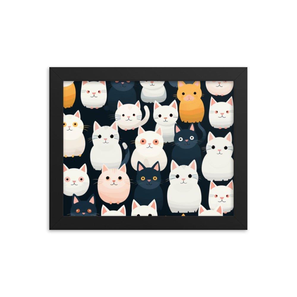 Abstract Cat Wallpaper-Style Framed Poster - Oh Posters