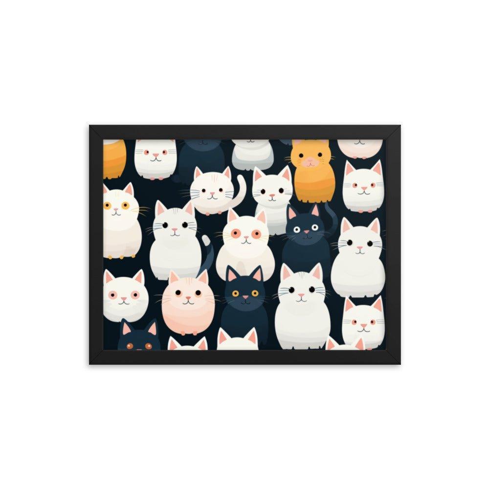 Abstract Cat Wallpaper-Style Framed Poster - Oh Posters