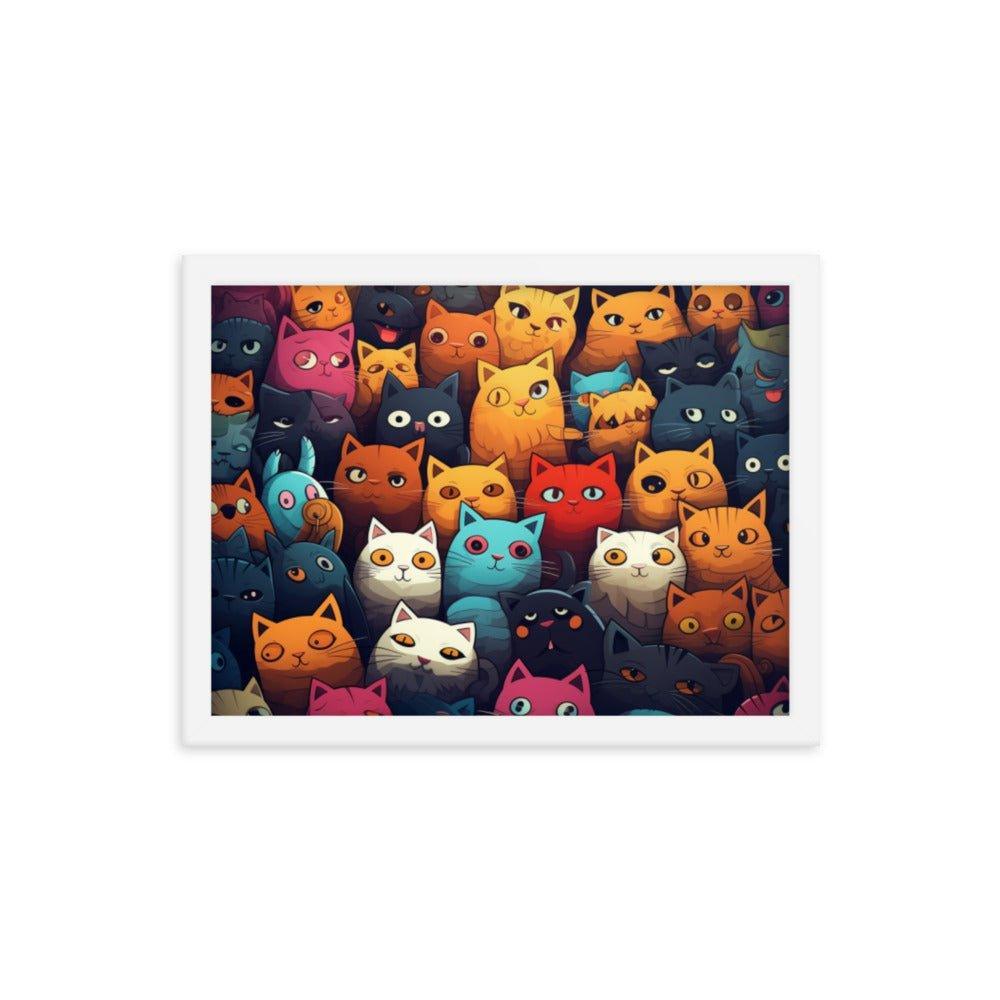 Abstract Cat Wallpaper-Style Framed Poster - Oh Posters