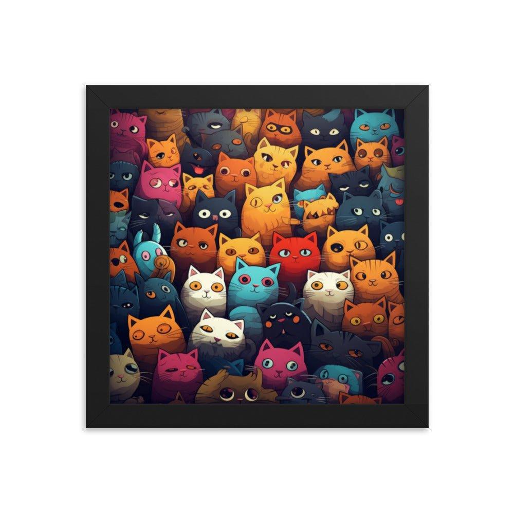 Abstract Cat Wallpaper-Style Framed Poster - Oh Posters