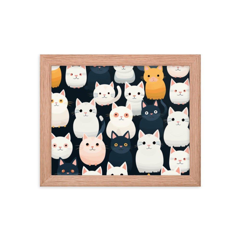 Abstract Cat Wallpaper-Style Framed Poster - Oh Posters