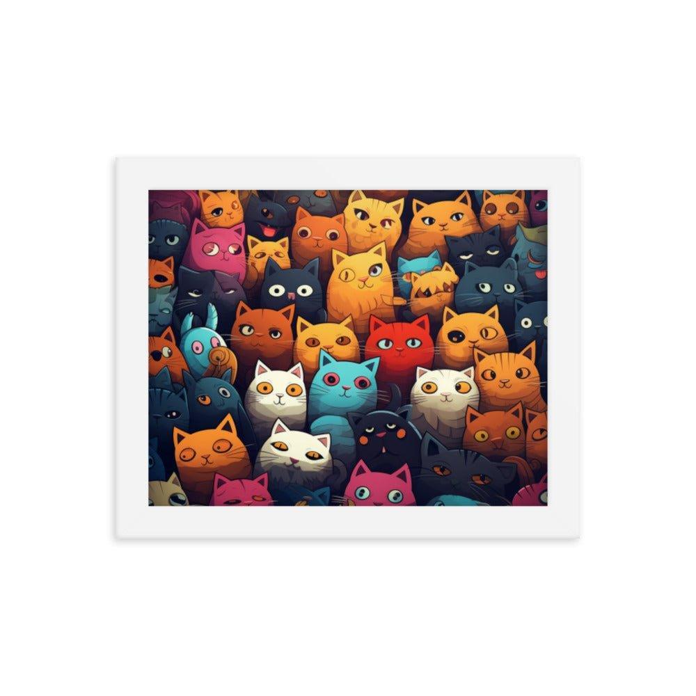 Abstract Cat Wallpaper-Style Framed Poster - Oh Posters