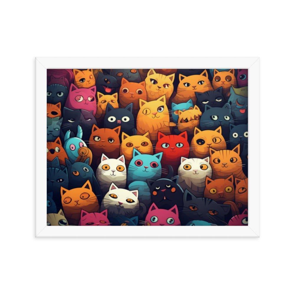 Abstract Cat Wallpaper-Style Framed Poster - Oh Posters