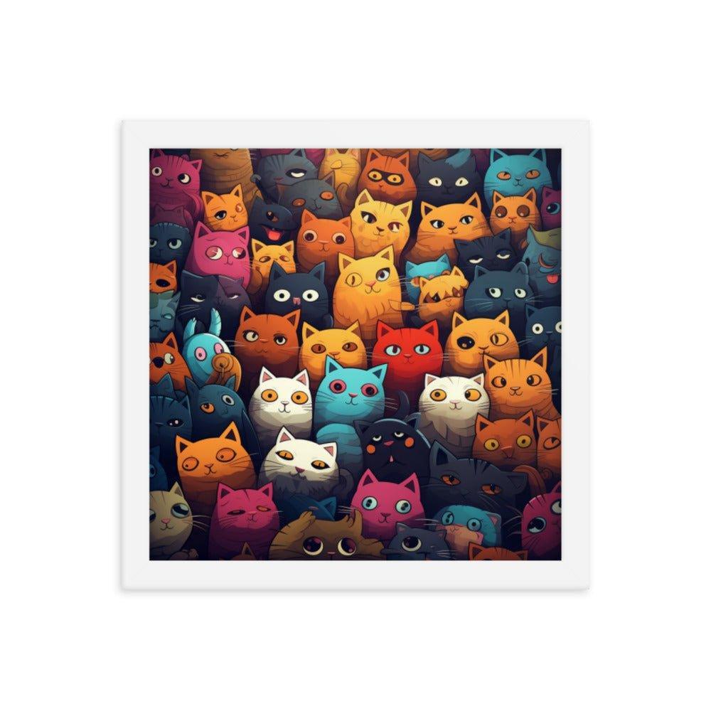 Abstract Cat Wallpaper-Style Framed Poster - Oh Posters