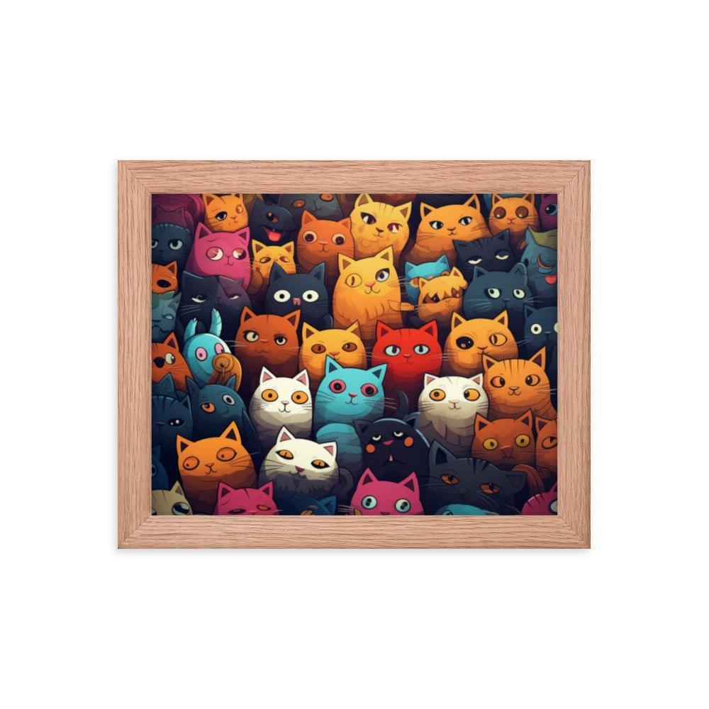 Abstract Cat Wallpaper-Style Framed Poster - Oh Posters