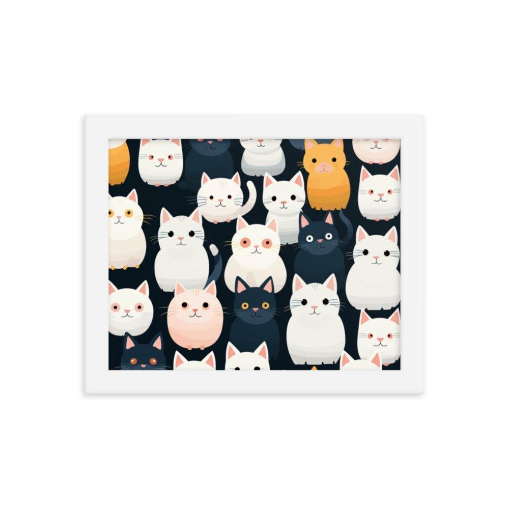 Abstract Cat Wallpaper-Style Framed Poster - Oh Posters