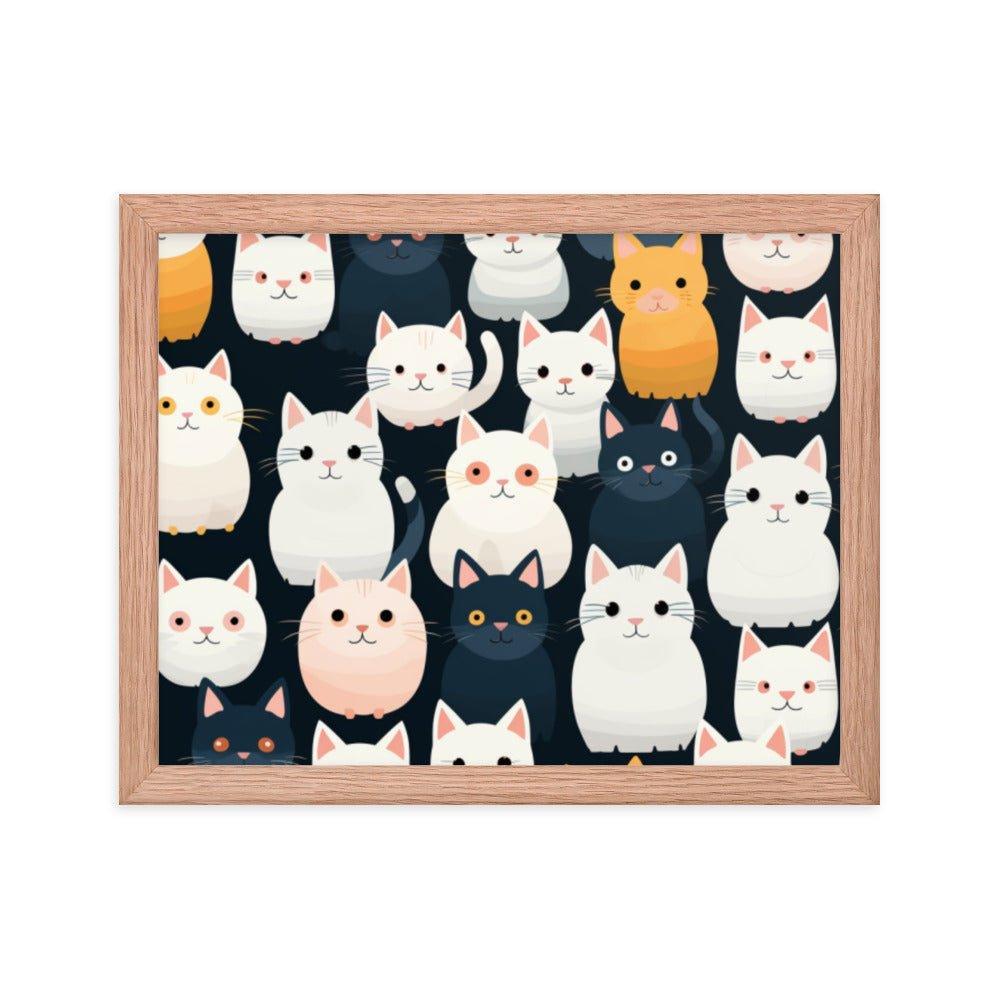 Abstract Cat Wallpaper-Style Framed Poster - Oh Posters