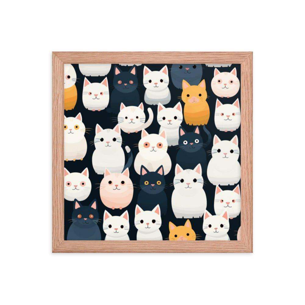 Abstract Cat Wallpaper-Style Framed Poster - Oh Posters