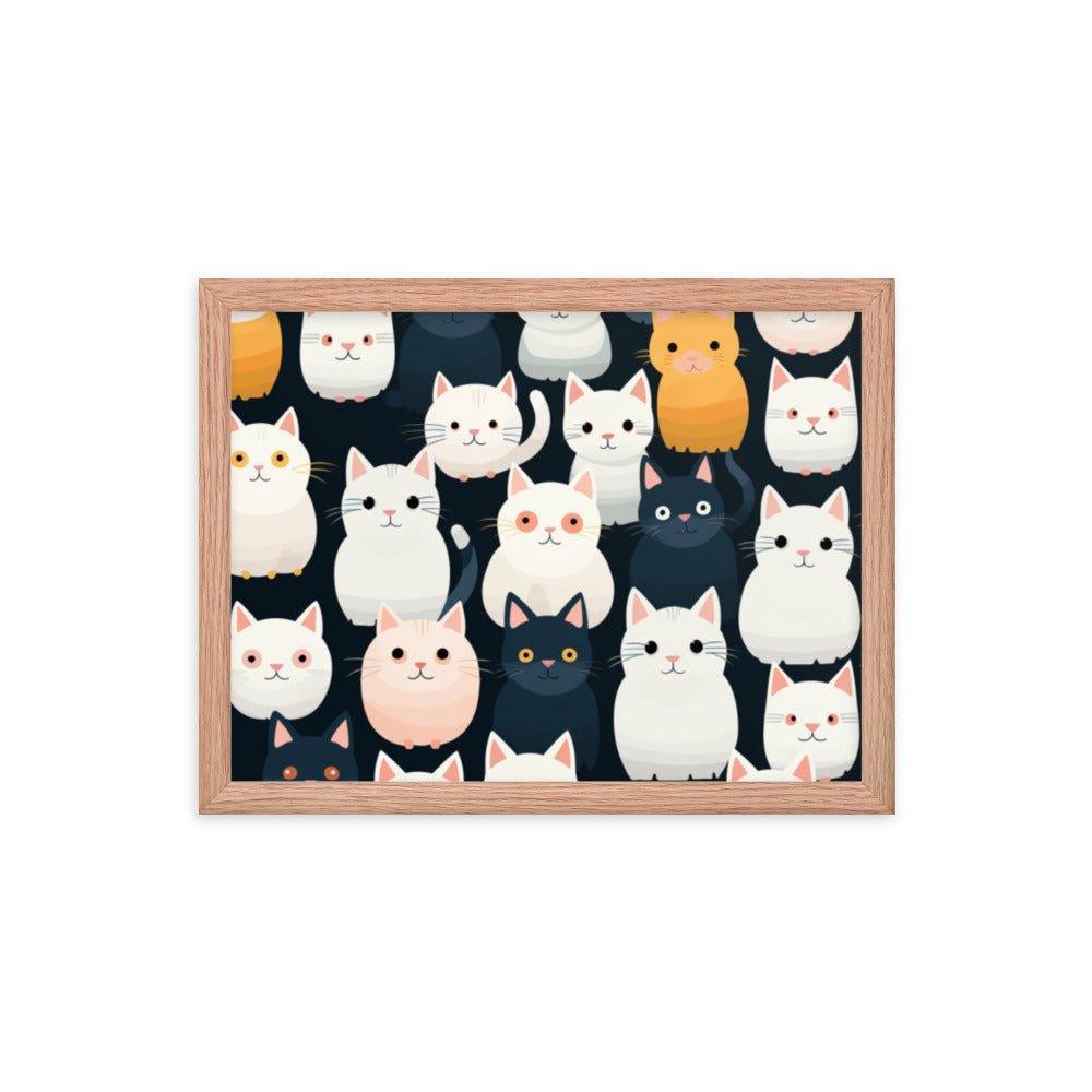 Abstract Cat Wallpaper-Style Framed Poster - Oh Posters