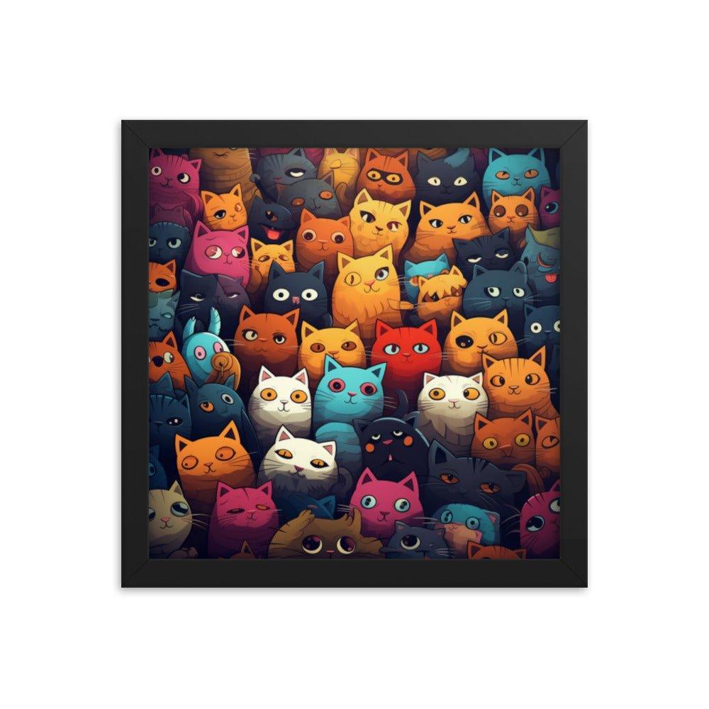 Abstract Cat Wallpaper-Style Framed Poster - Oh Posters