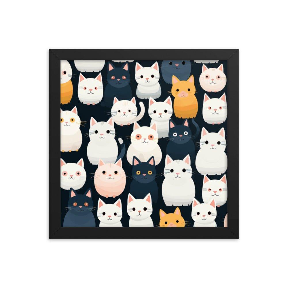 Abstract Cat Wallpaper-Style Framed Poster - Oh Posters