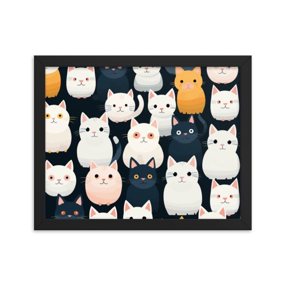 Abstract Cat Wallpaper-Style Framed Poster - Oh Posters