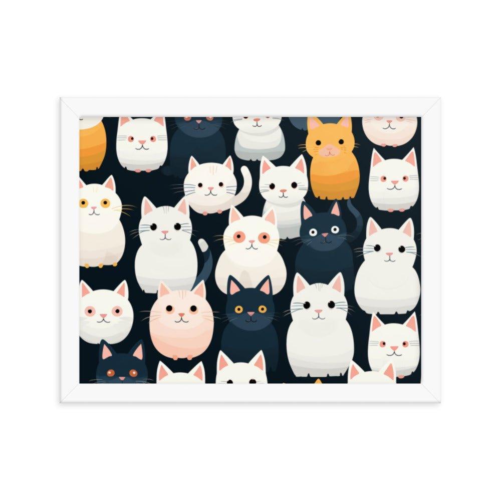 Abstract Cat Wallpaper-Style Framed Poster - Oh Posters