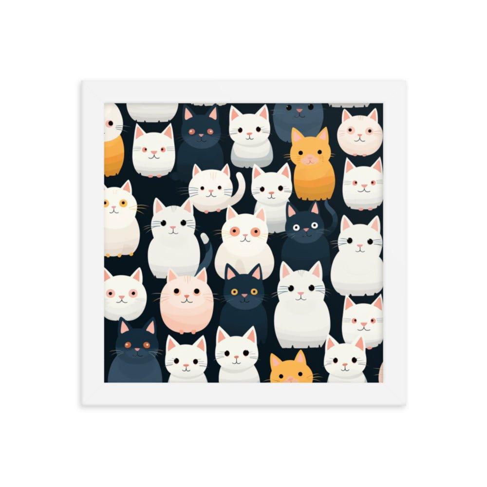 Abstract Cat Wallpaper-Style Framed Poster - Oh Posters