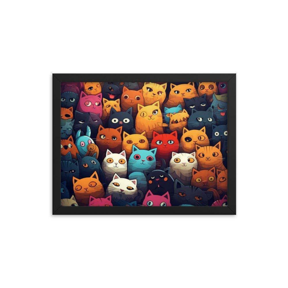 Abstract Cat Wallpaper-Style Framed Poster - Oh Posters