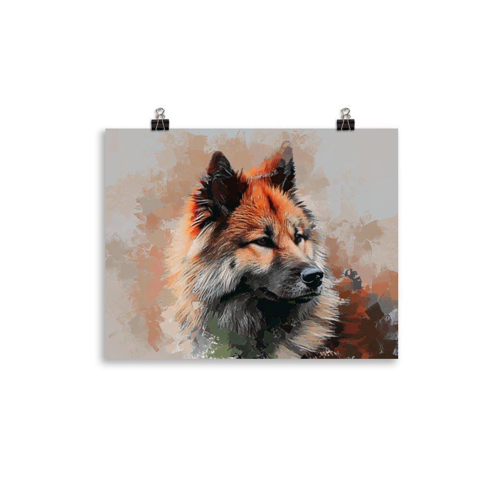 Abstract Eurasier Dog Modern Art Portrait Poster - Oh Posters