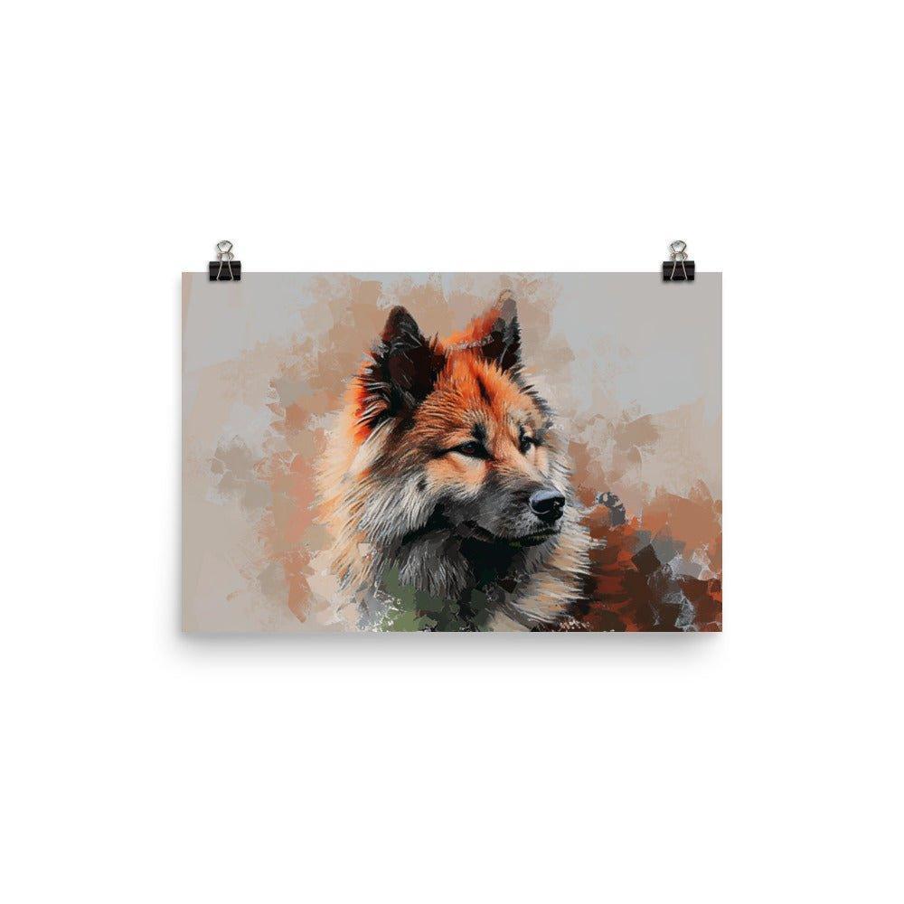 Abstract Eurasier Dog Modern Art Portrait Poster - Oh Posters