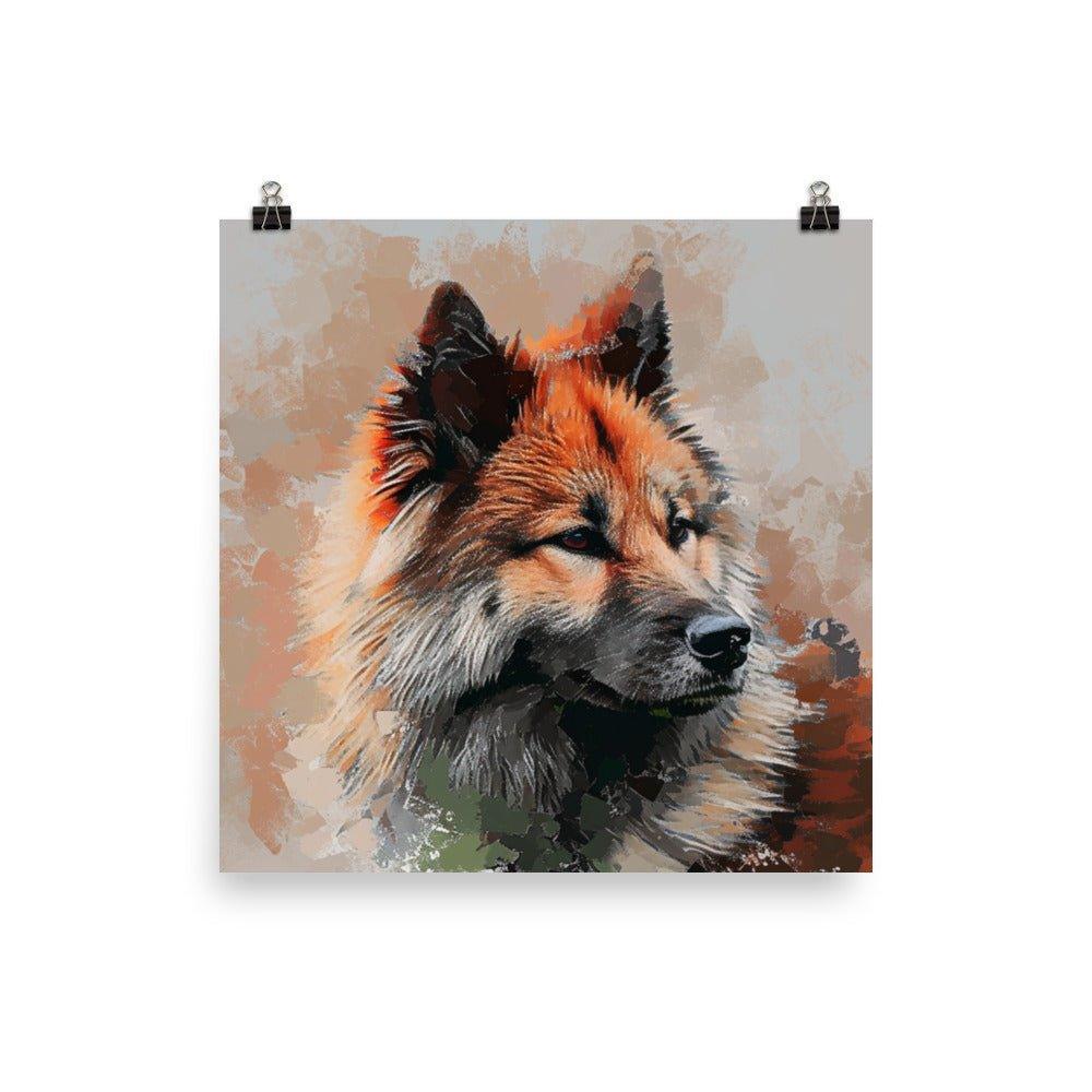 Abstract Eurasier Dog Modern Art Portrait Poster - Oh Posters