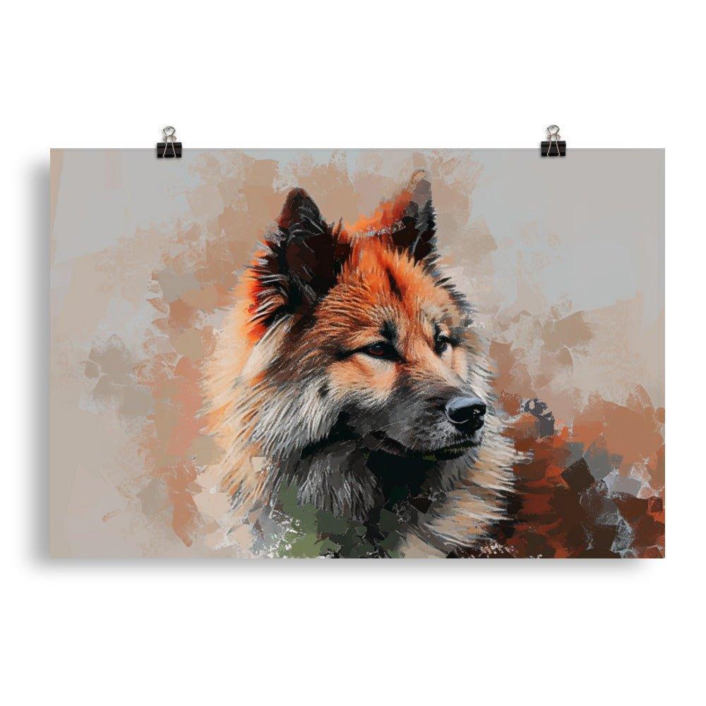 Abstract Eurasier Dog Modern Art Portrait Poster - Oh Posters