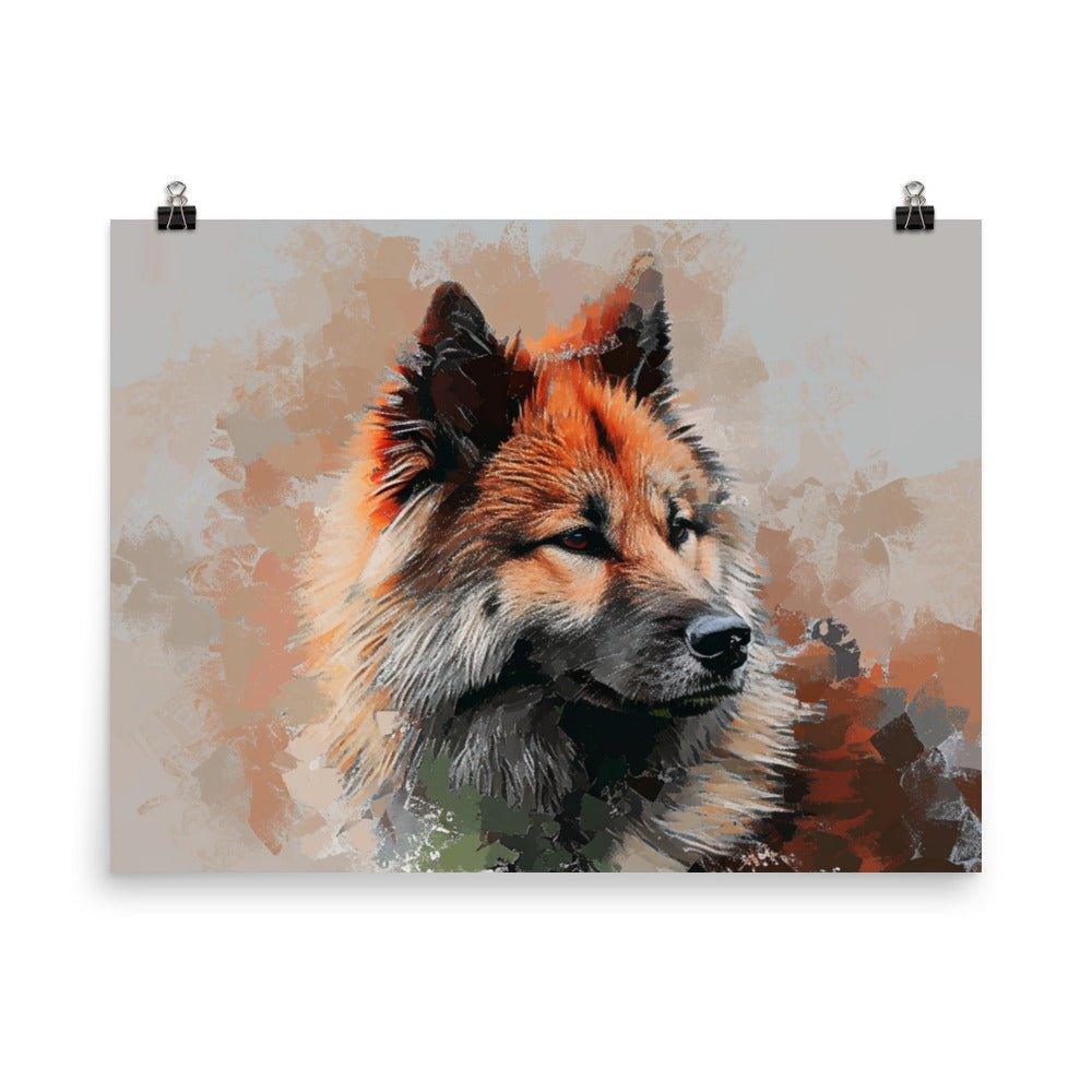 Abstract Eurasier Dog Modern Art Portrait Poster - Oh Posters