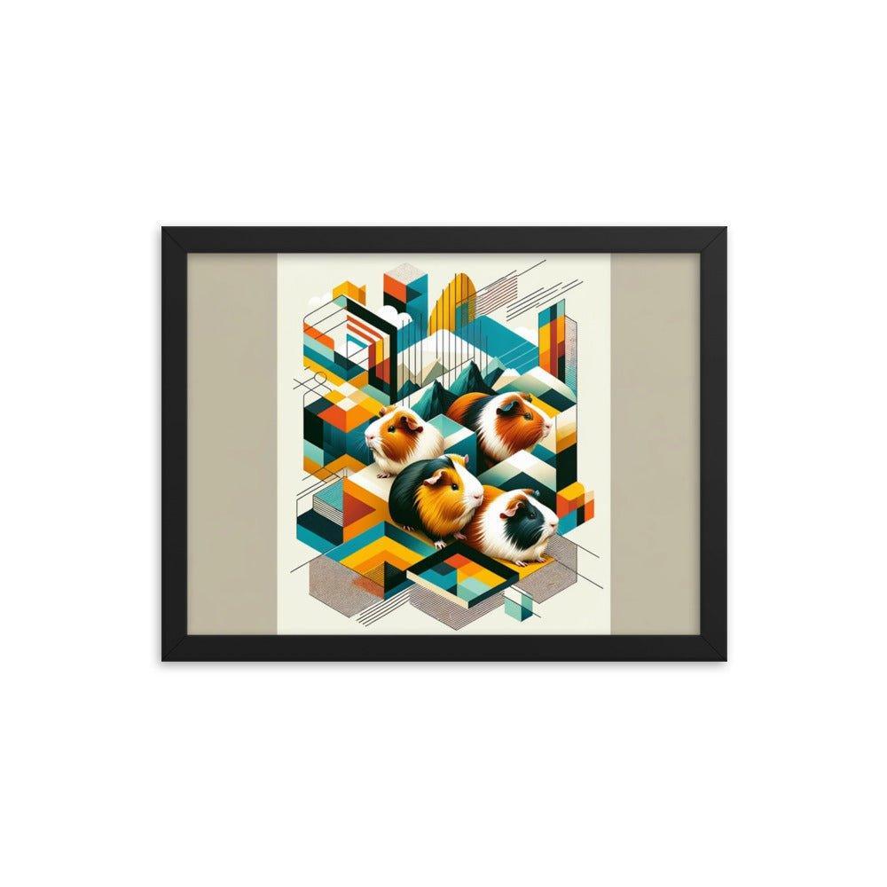 Abstract Guinea Pigs Geometric Harmony Art Framed Poster - Oh Posters