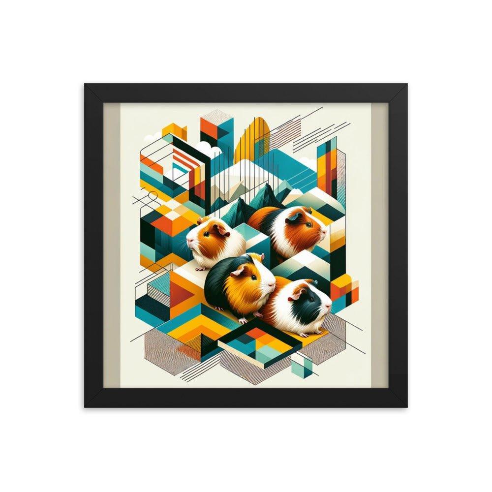 Abstract Guinea Pigs Geometric Harmony Art Framed Poster - Oh Posters