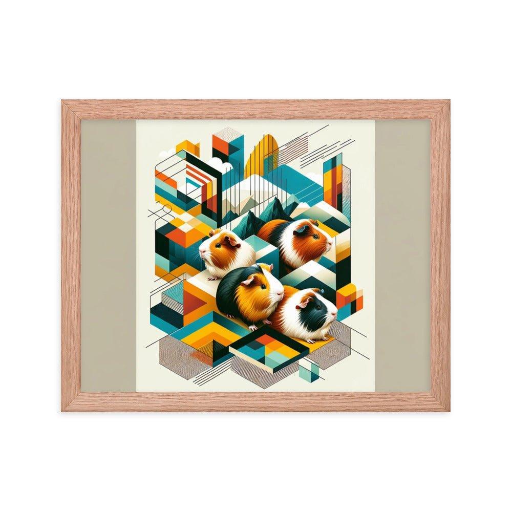 Abstract Guinea Pigs Geometric Harmony Art Framed Poster - Oh Posters