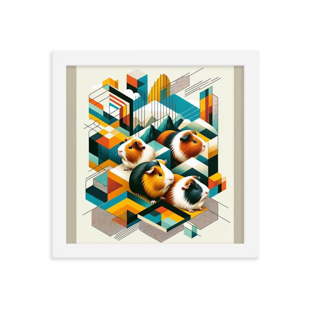 Abstract Guinea Pigs Geometric Harmony Art Framed Poster - Oh Posters