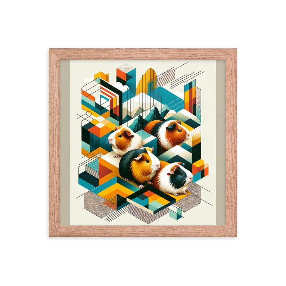 Abstract Guinea Pigs Geometric Harmony Art Framed Poster - Oh Posters