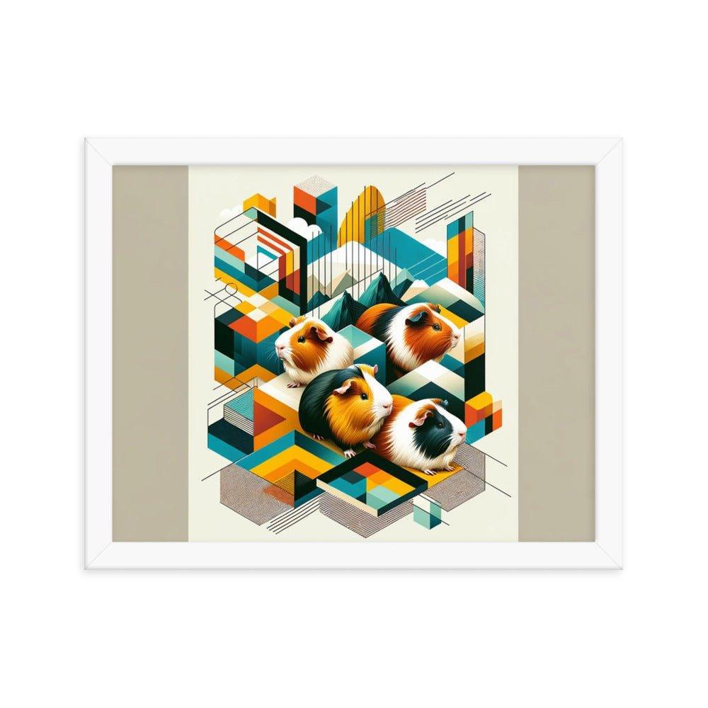 Abstract Guinea Pigs Geometric Harmony Art Framed Poster - Oh Posters