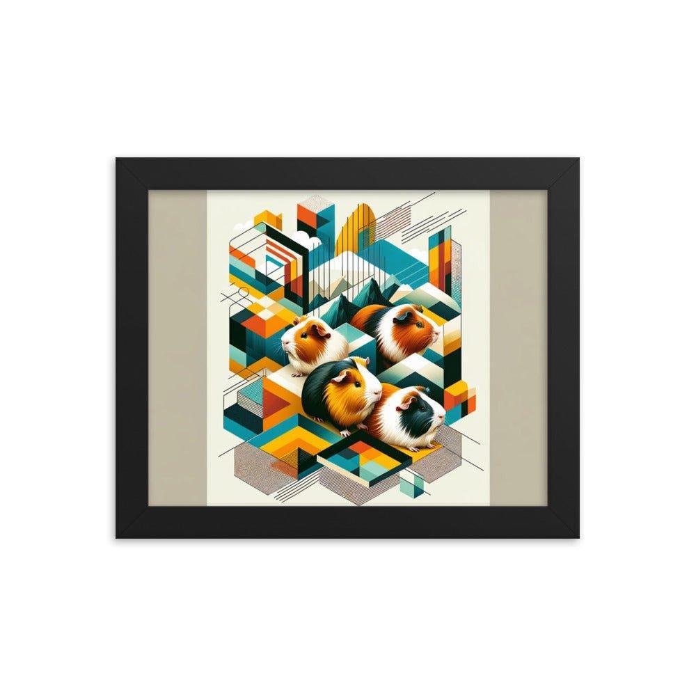 Abstract Guinea Pigs Geometric Harmony Art Framed Poster - Oh Posters