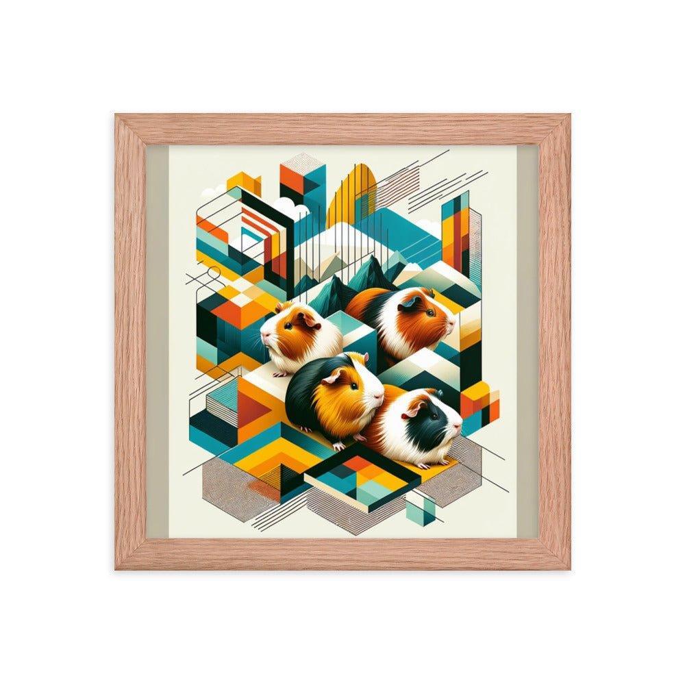 Abstract Guinea Pigs Geometric Harmony Art Framed Poster - Oh Posters