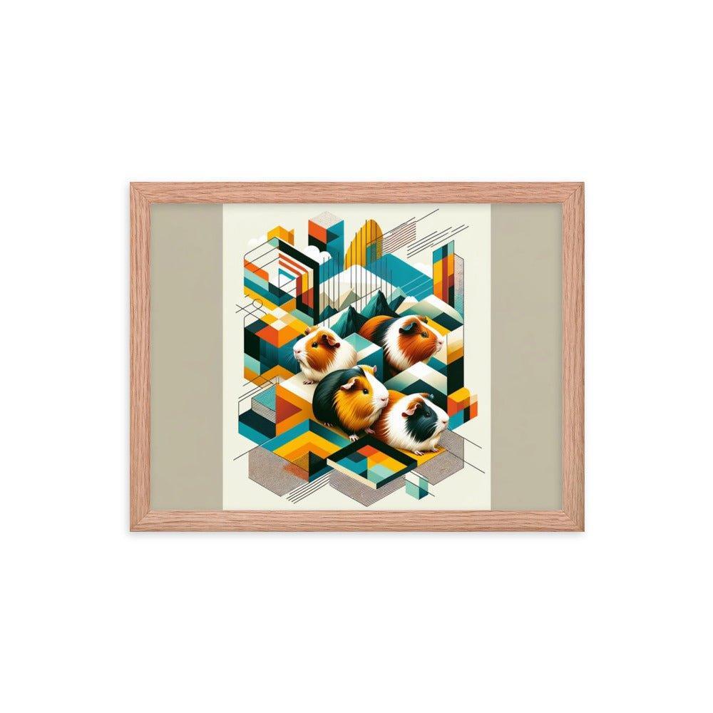 Abstract Guinea Pigs Geometric Harmony Art Framed Poster - Oh Posters