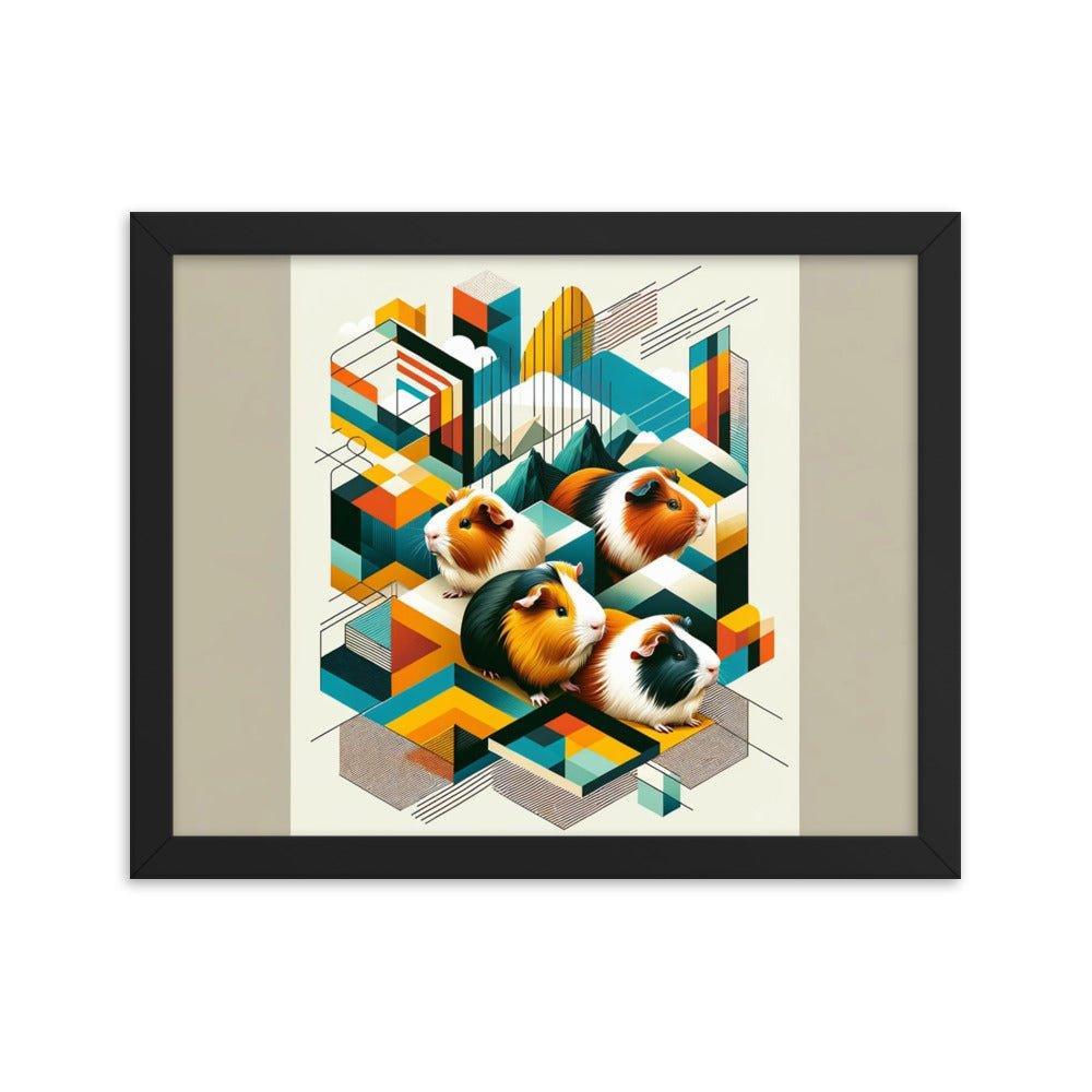 Abstract Guinea Pigs Geometric Harmony Art Framed Poster - Oh Posters