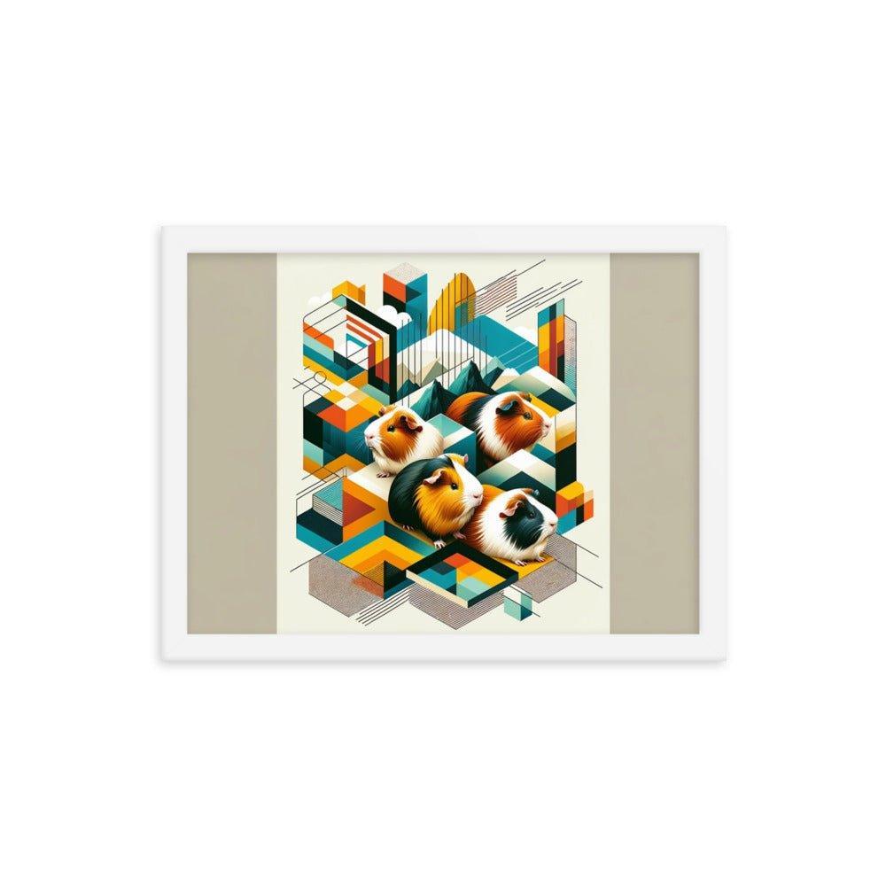 Abstract Guinea Pigs Geometric Harmony Art Framed Poster - Oh Posters