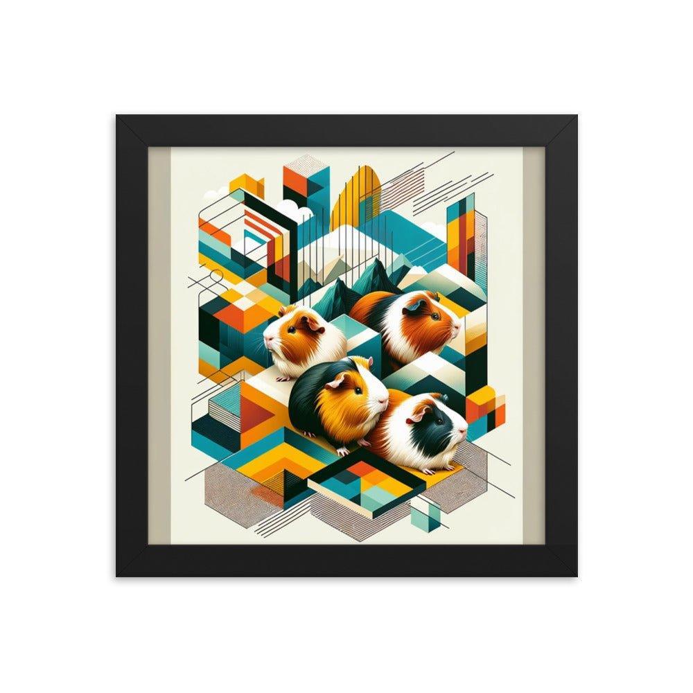 Abstract Guinea Pigs Geometric Harmony Art Framed Poster - Oh Posters