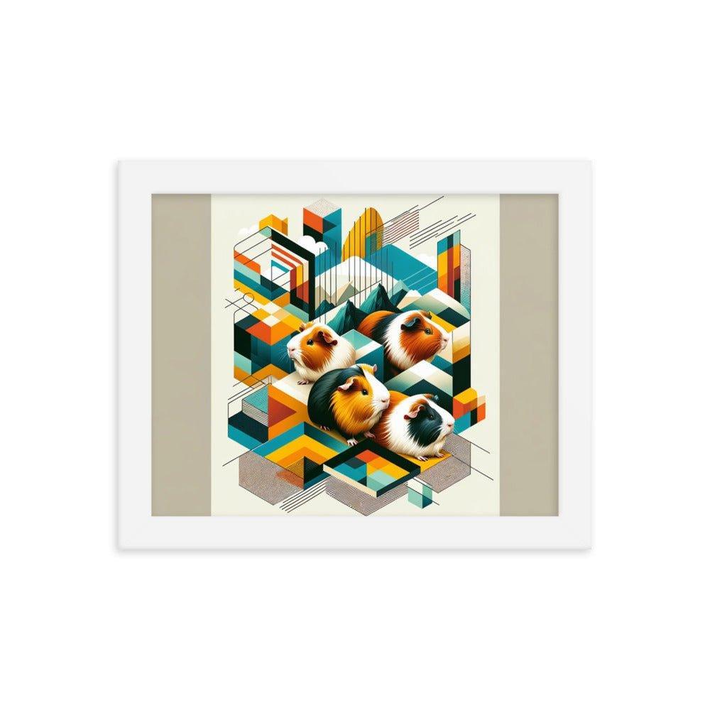 Abstract Guinea Pigs Geometric Harmony Art Framed Poster - Oh Posters