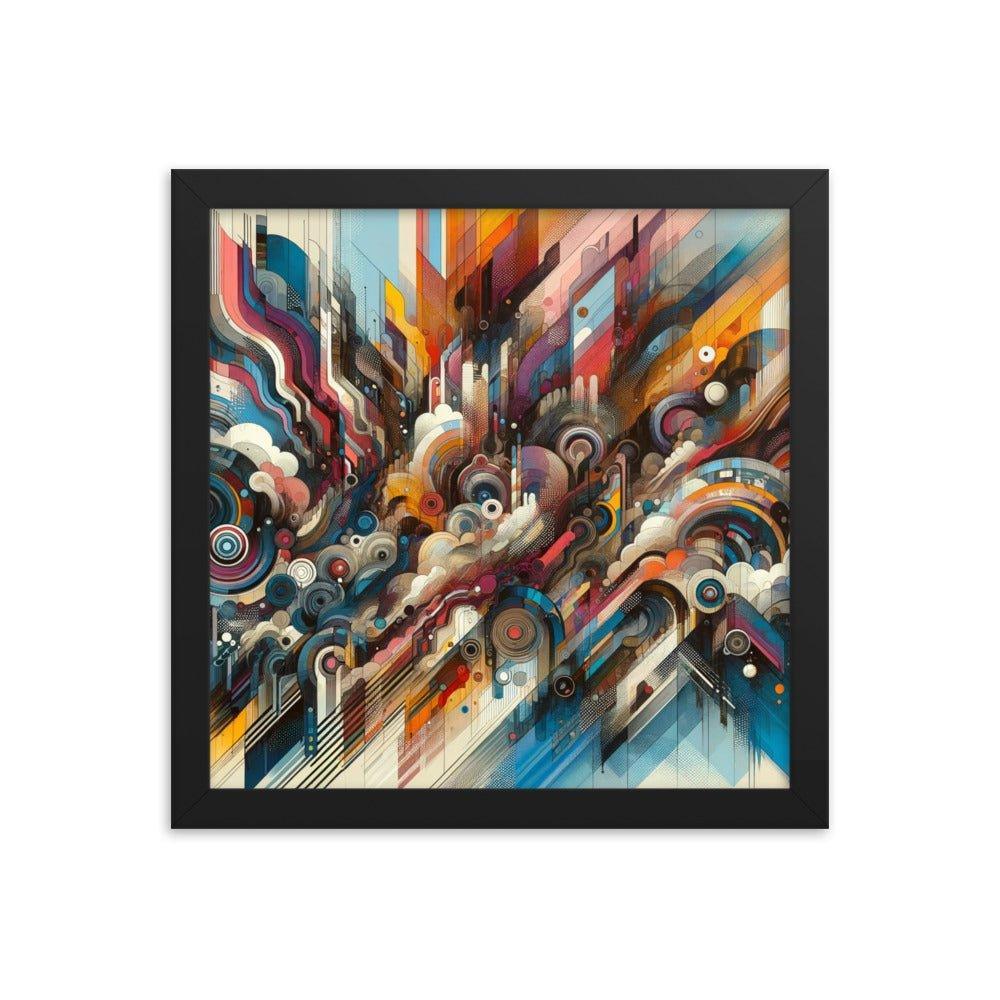 Abstract Mechanical Symphony Modern Digital Art Framed Poster - Oh Posters