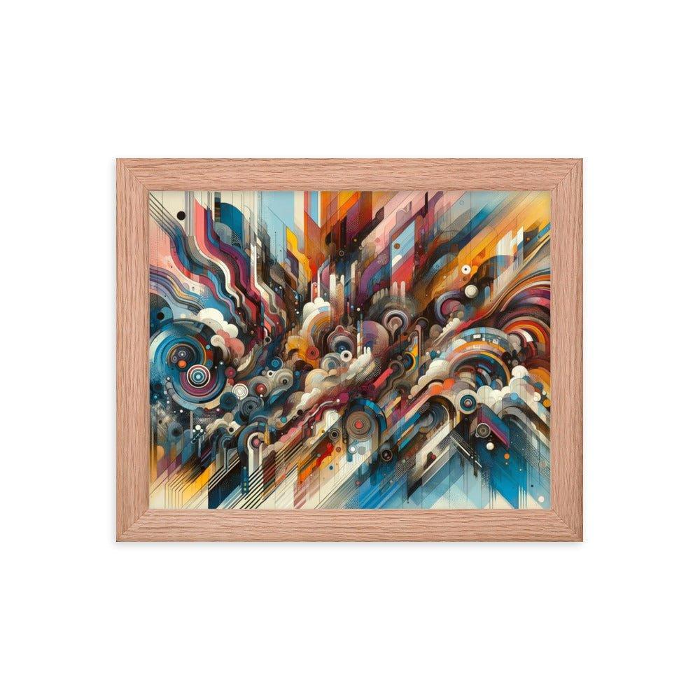 Abstract Mechanical Symphony Modern Digital Art Framed Poster - Oh Posters