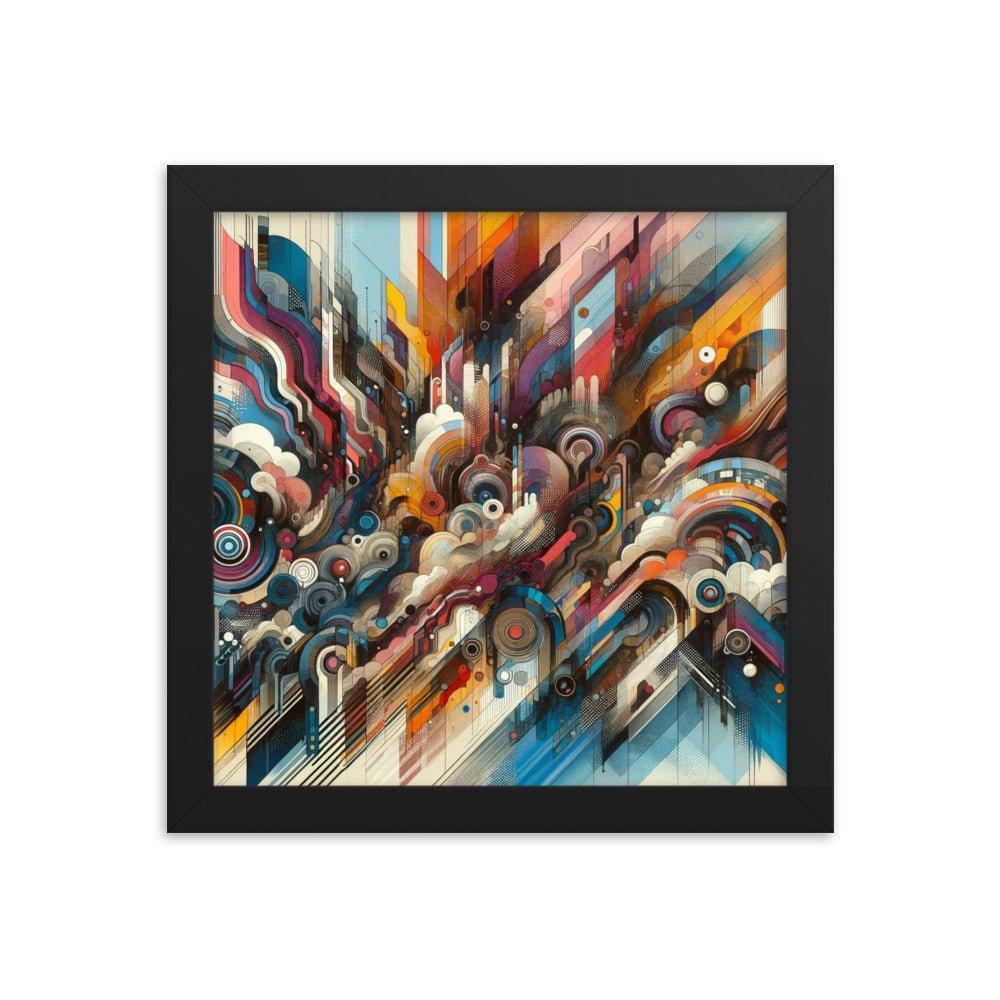 Abstract Mechanical Symphony Modern Digital Art Framed Poster - Oh Posters