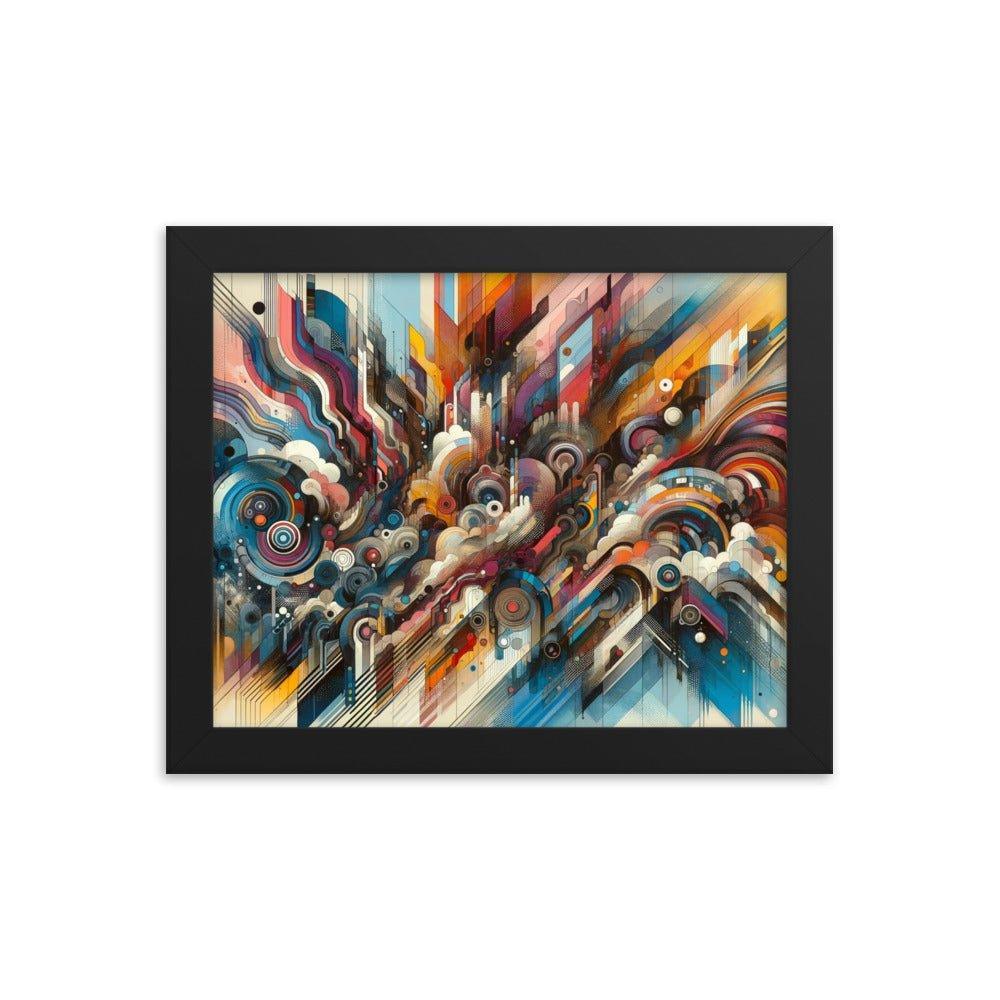 Abstract Mechanical Symphony Modern Digital Art Framed Poster - Oh Posters