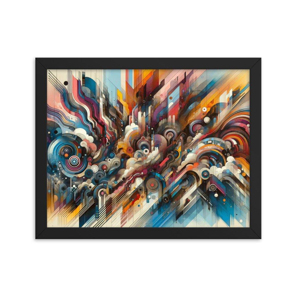 Abstract Mechanical Symphony Modern Digital Art Framed Poster - Oh Posters